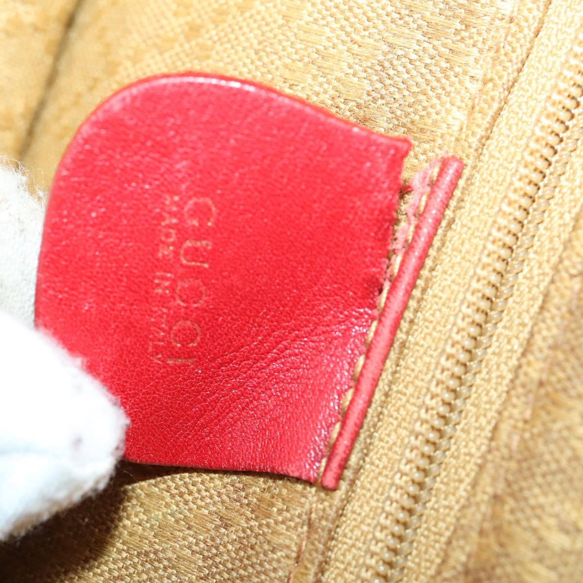 GUCCI Bamboo Backpack Leather Red Gold 003 2058 0016 Auth 156257