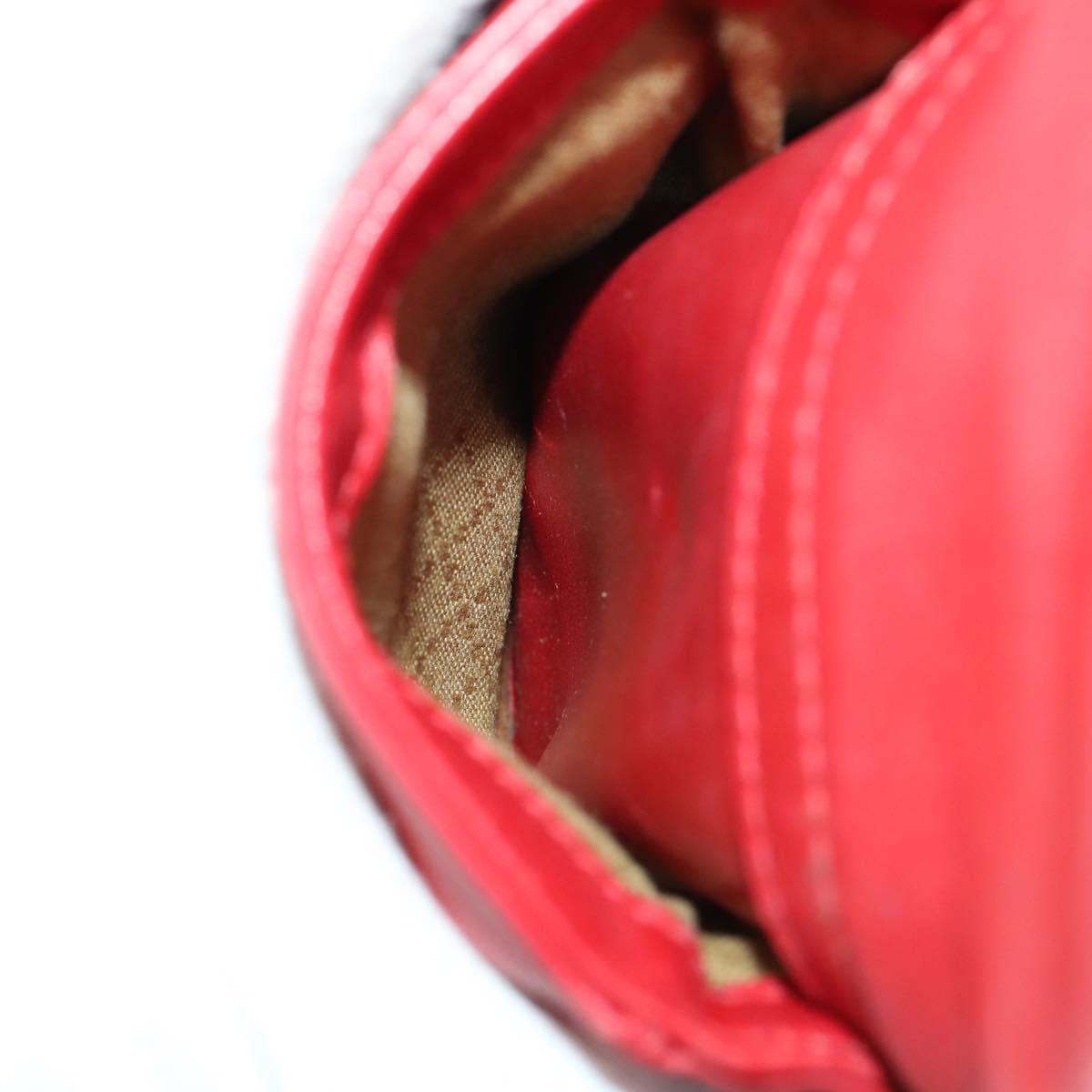 GUCCI Bamboo Backpack Leather Red Gold 003 2058 0016 Auth 156257