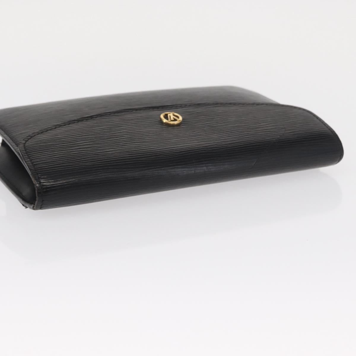 LOUIS VUITTON Epi Montaigne 23 Clutch Bag Black M52662 LV Auth 156258