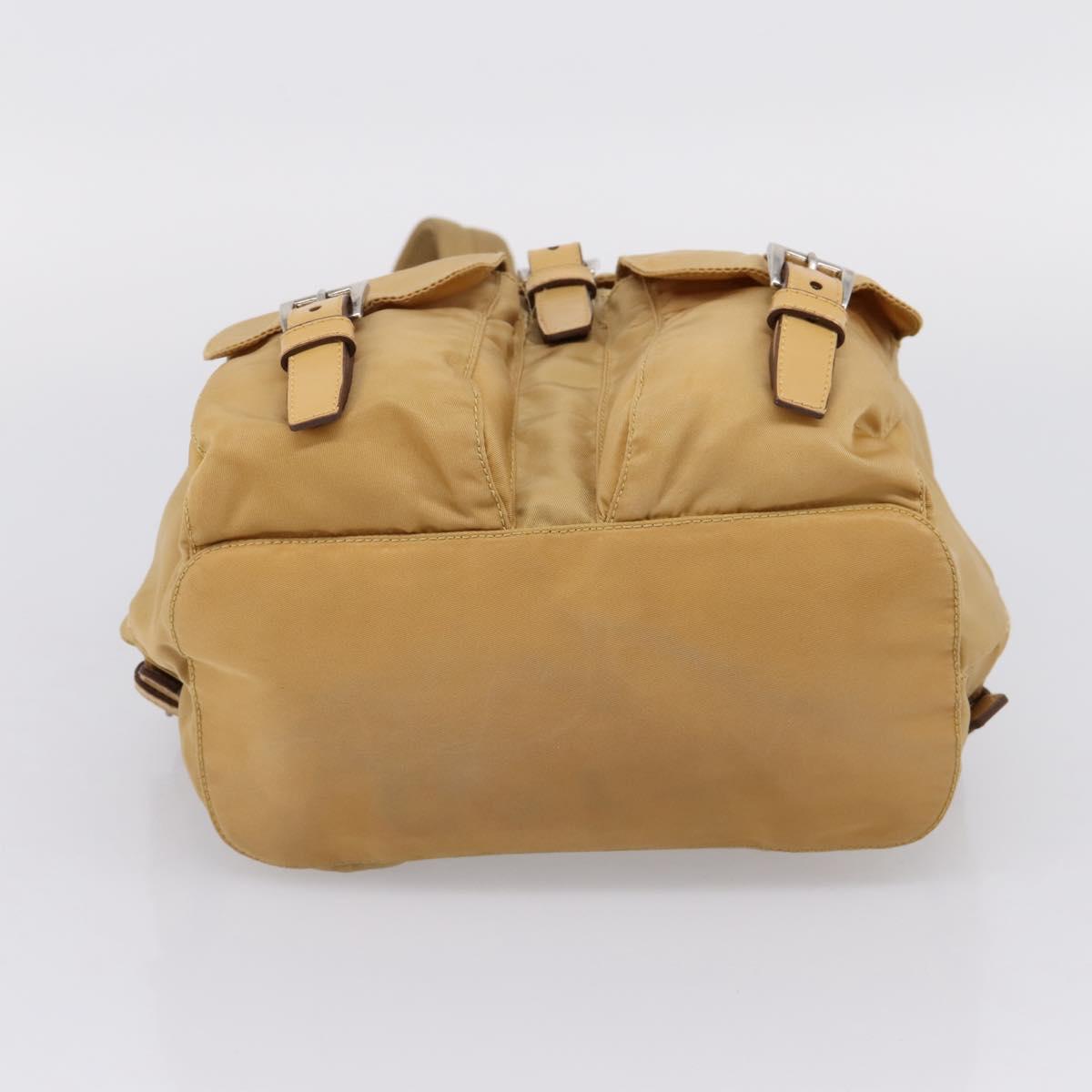PRADA Backpack Nylon Brown Silver Auth 156266