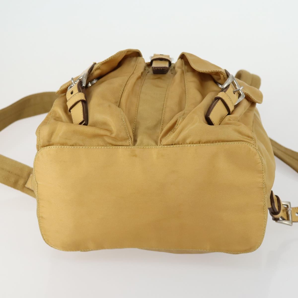 PRADA Backpack Nylon Brown Silver Auth 156266