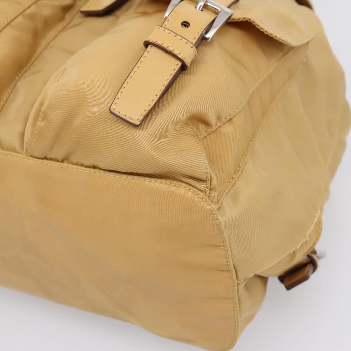PRADA Backpack Nylon Brown Silver Auth 156266