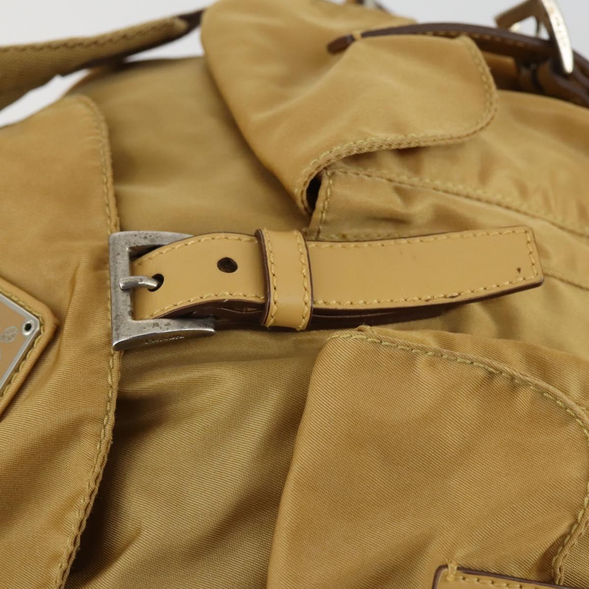 PRADA Backpack Nylon Brown Silver Auth 156266