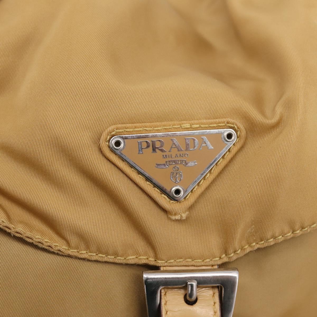 PRADA Backpack Nylon Brown Silver Auth 156266