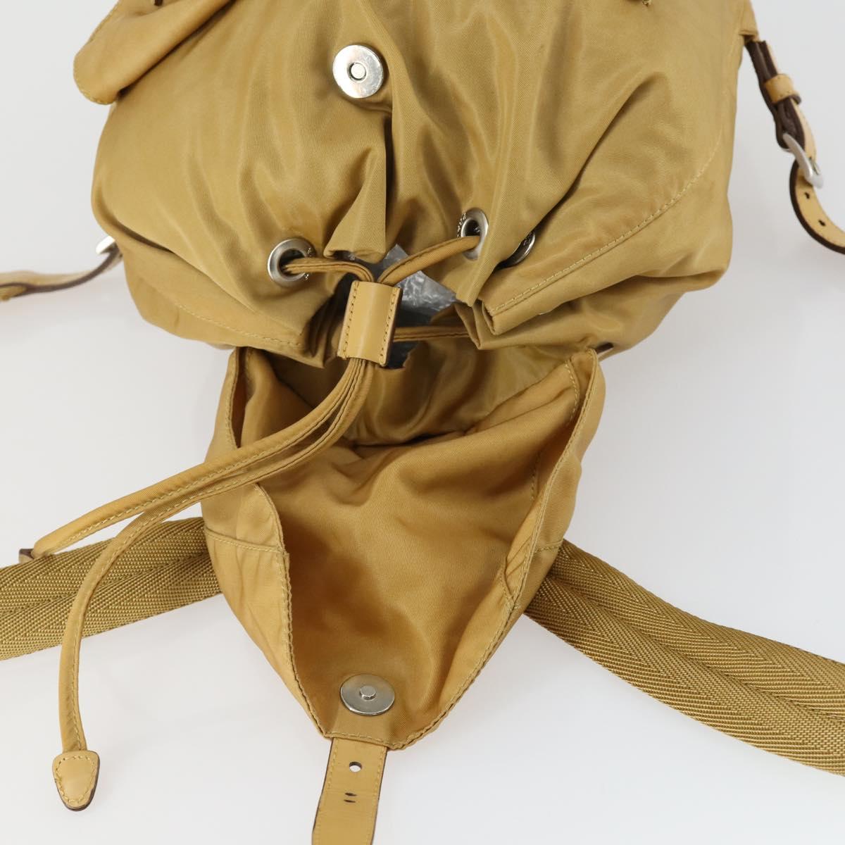 PRADA Backpack Nylon Brown Silver Auth 156266