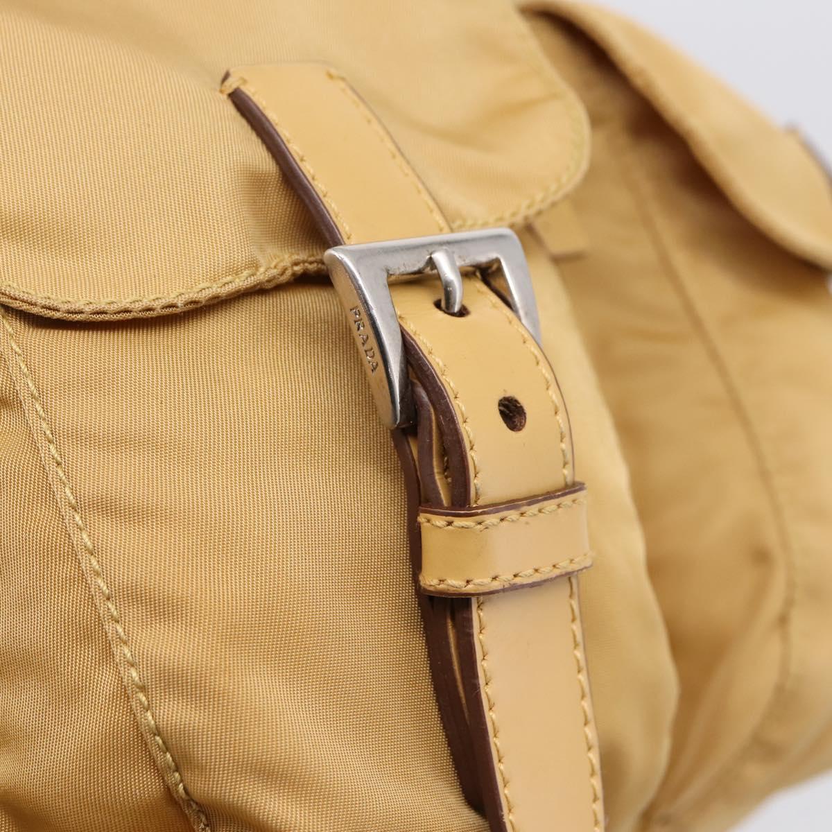 PRADA Backpack Nylon Brown Silver Auth 156266