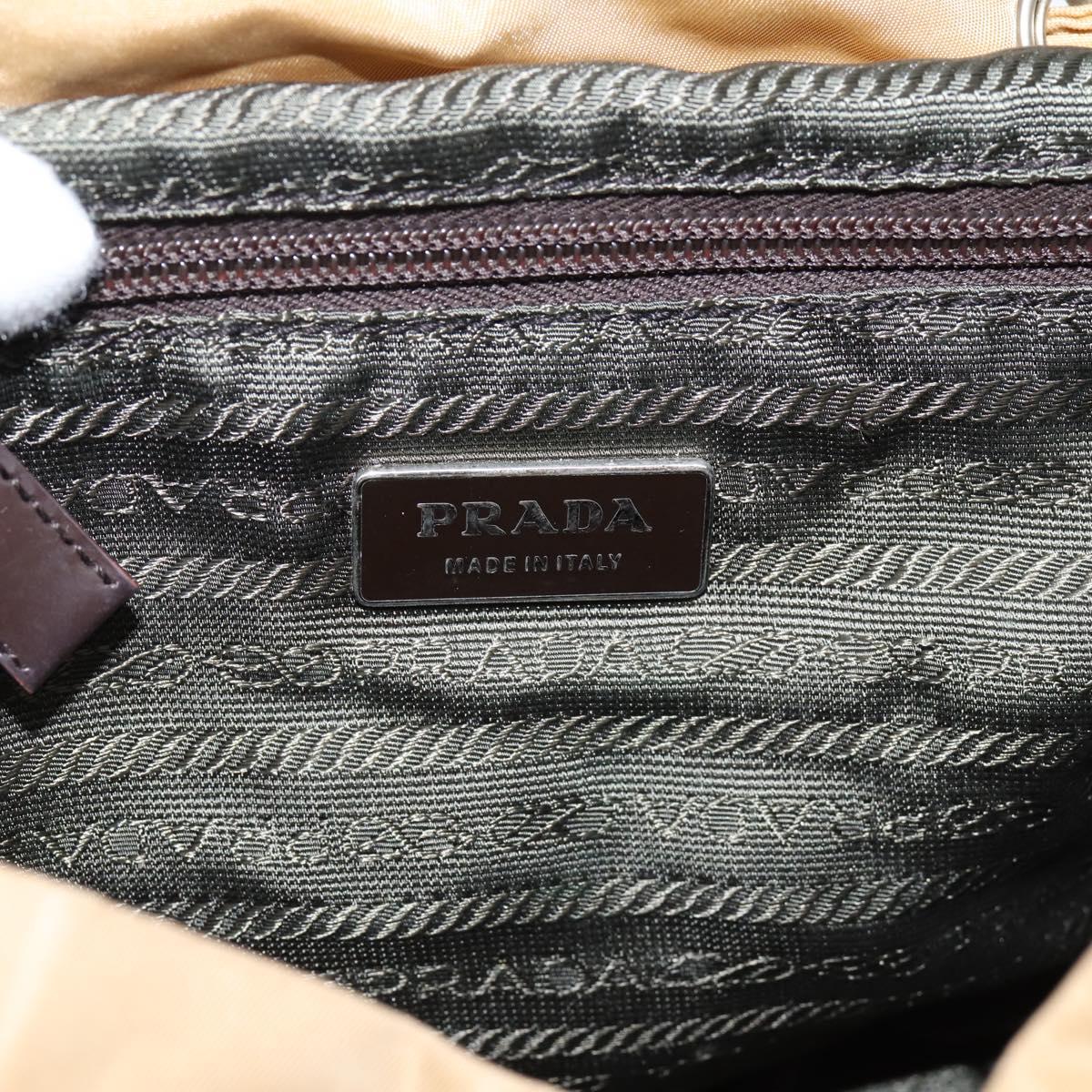 PRADA Backpack Nylon Brown Silver Auth 156266