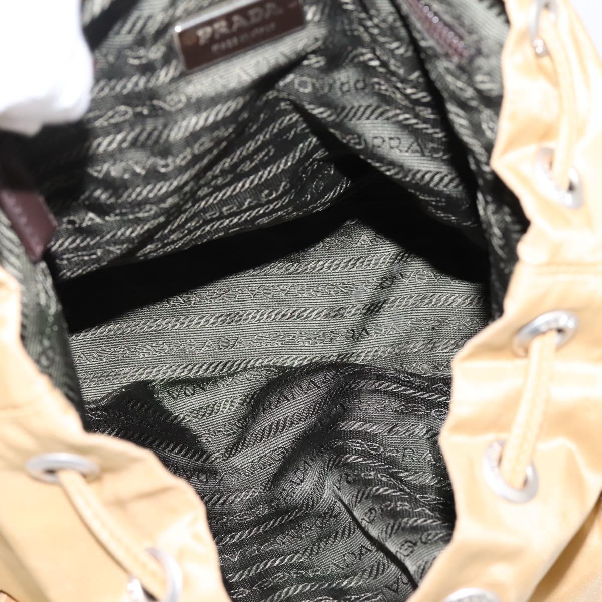 PRADA Backpack Nylon Brown Silver Auth 156266