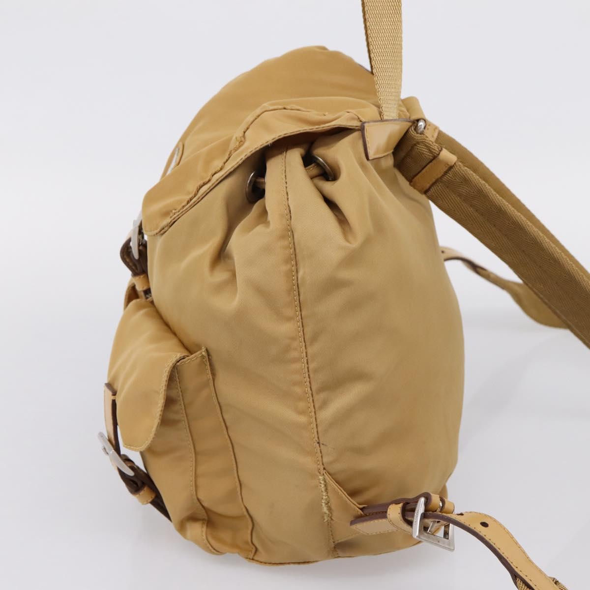 PRADA Backpack Nylon Brown Silver Auth 156266