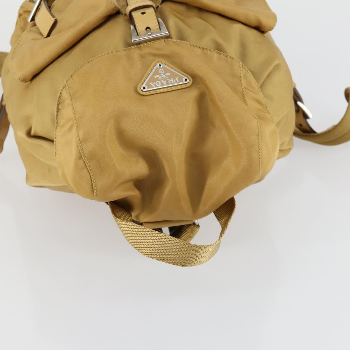 PRADA Backpack Nylon Brown Silver Auth 156266