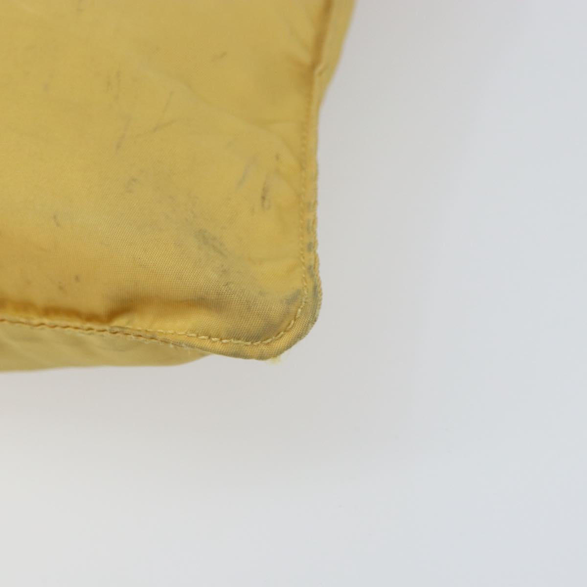 PRADA Shoulder Bag Nylon Yellow Silver Auth 156268