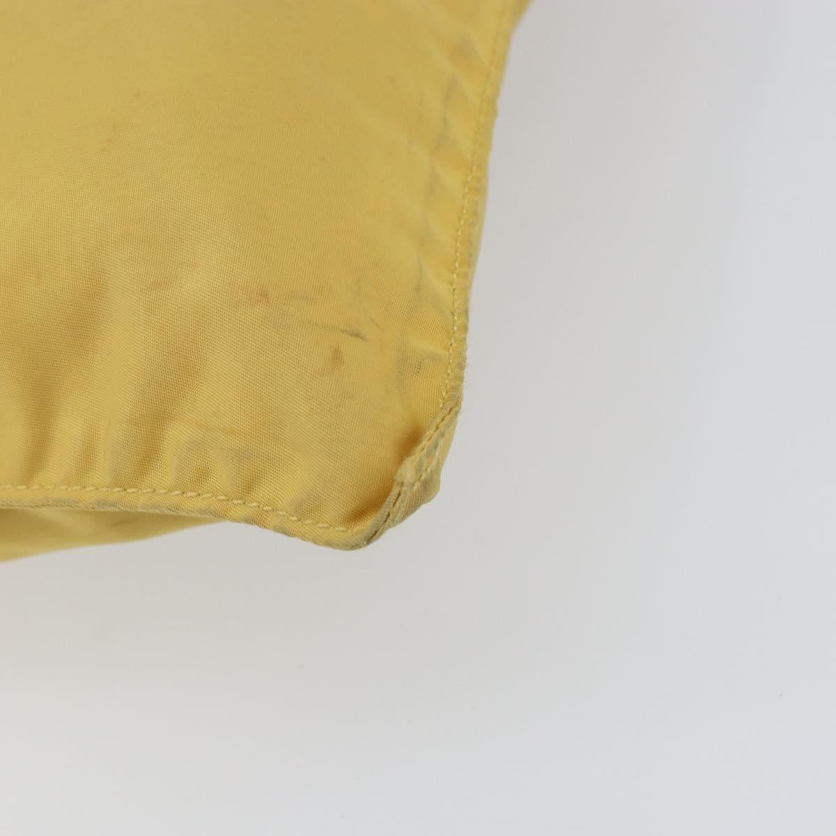 PRADA Shoulder Bag Nylon Yellow Silver Auth 156268