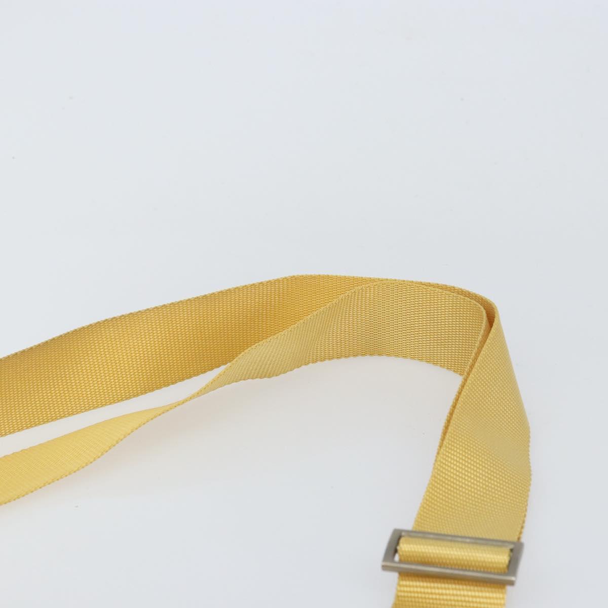 PRADA Shoulder Bag Nylon Yellow Silver Auth 156268