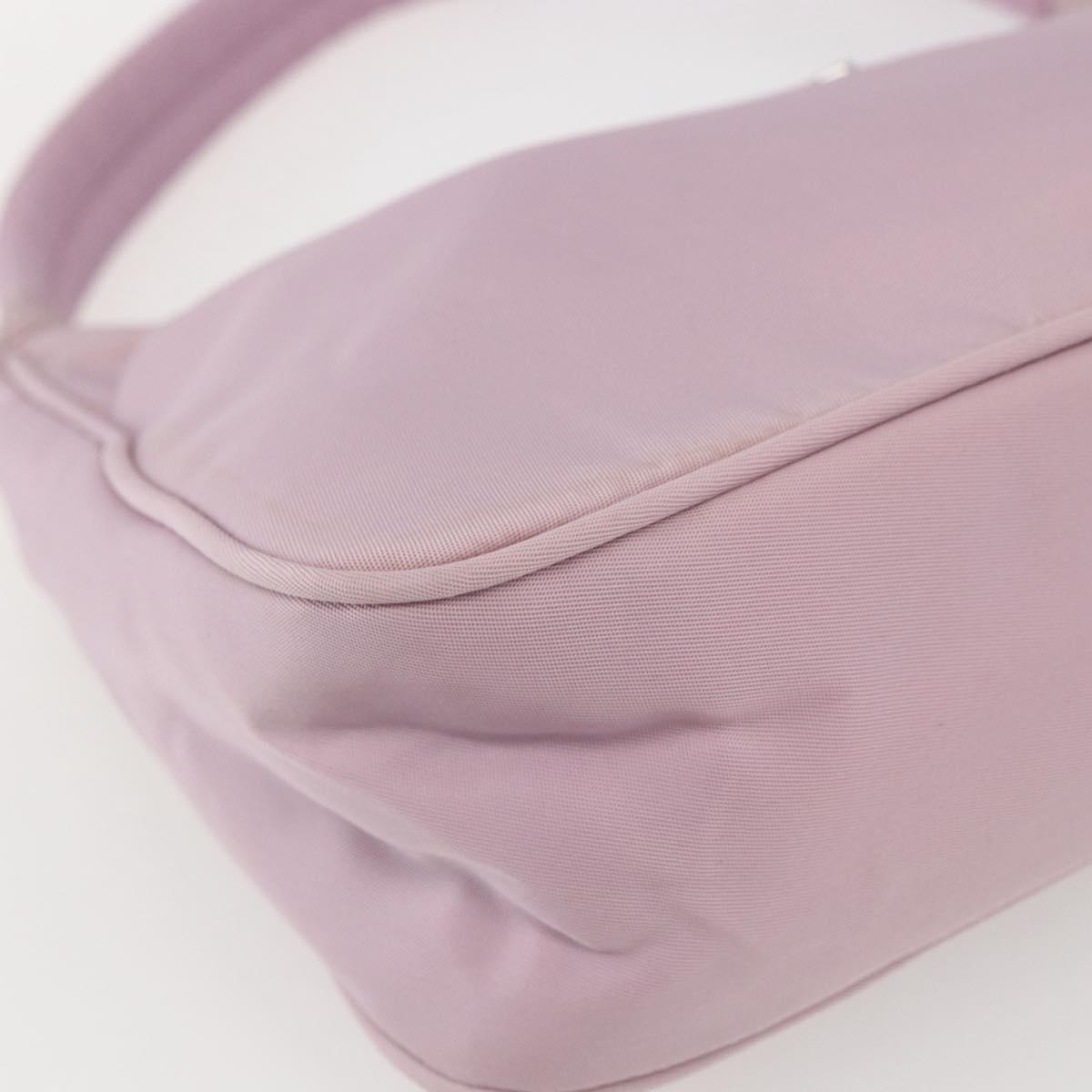 PRADA Hand Bag Nylon Pink Silver Auth 156269