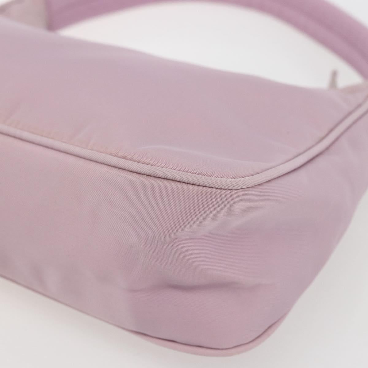 PRADA Hand Bag Nylon Pink Silver Auth 156269