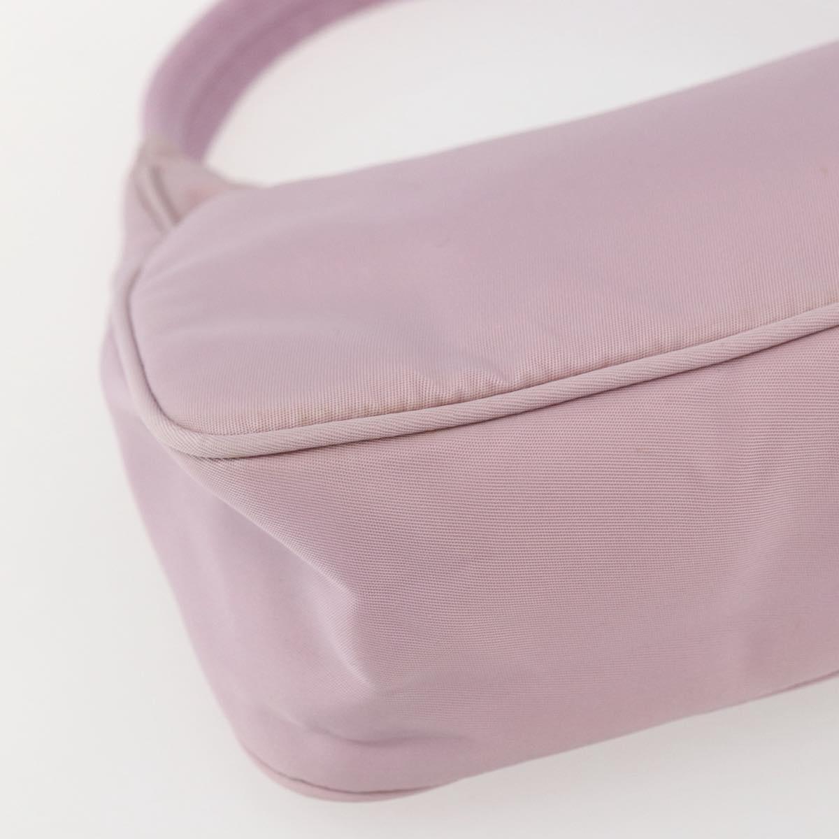 PRADA Hand Bag Nylon Pink Silver Auth 156269