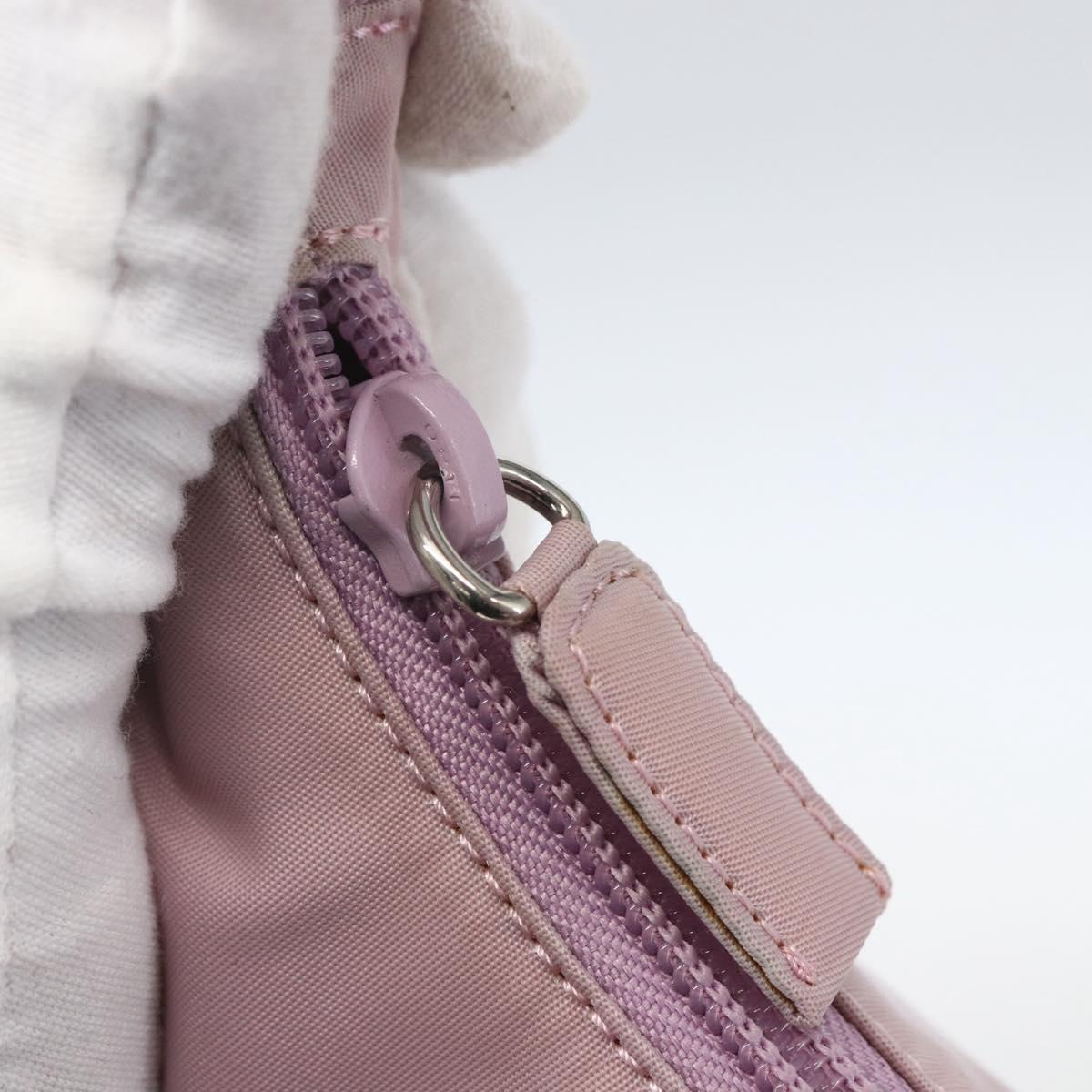 PRADA Hand Bag Nylon Pink Silver Auth 156269