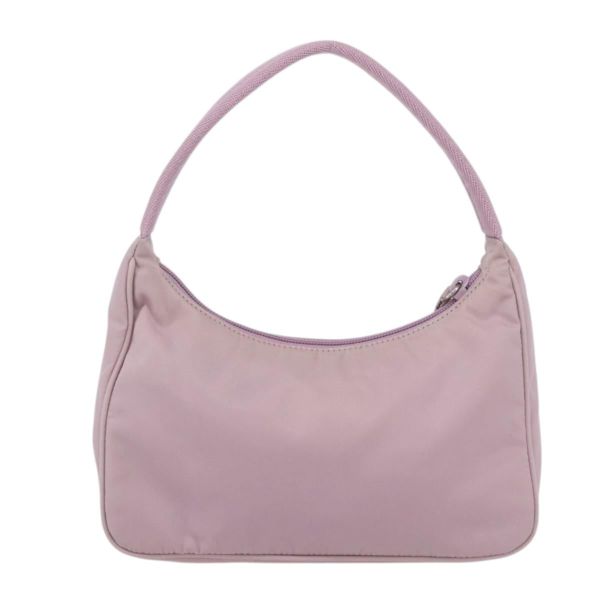 PRADA Hand Bag Nylon Pink Silver Auth 156269