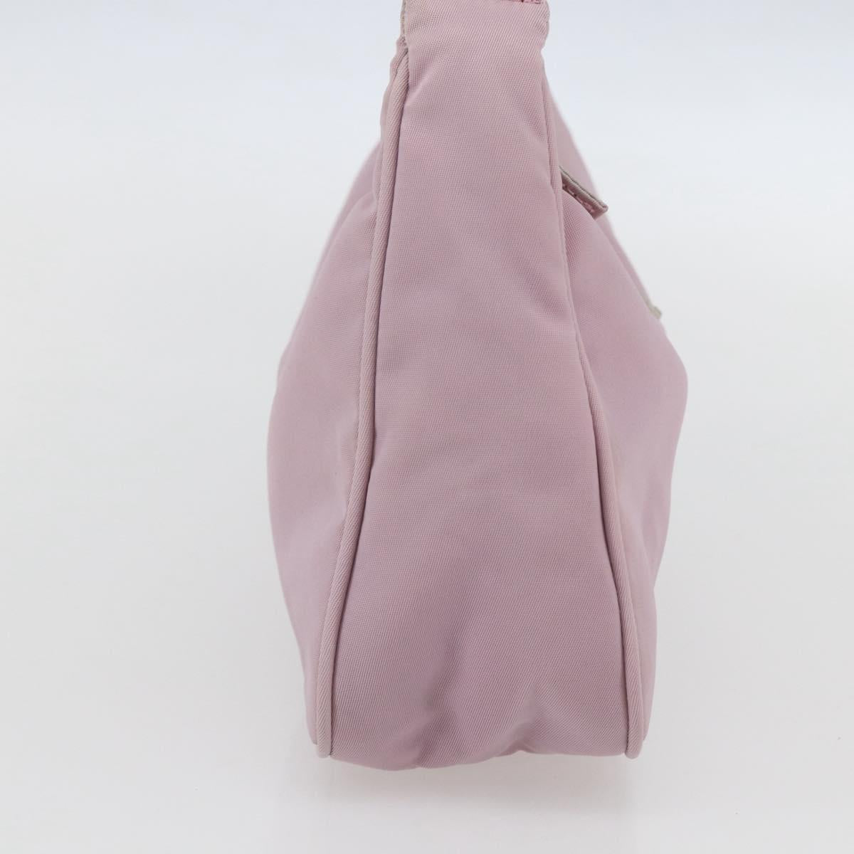 PRADA Hand Bag Nylon Pink Silver Auth 156269