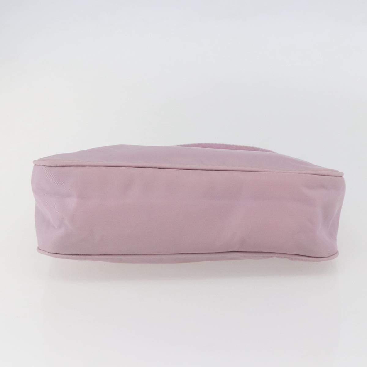PRADA Hand Bag Nylon Pink Silver Auth 156269