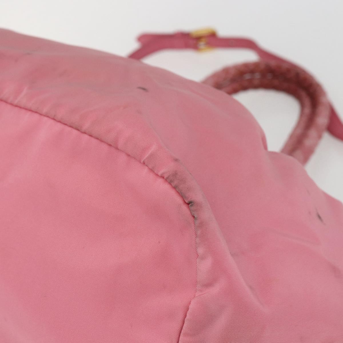 PRADA Hand Bag Nylon 2way Pink Gold Auth 156270