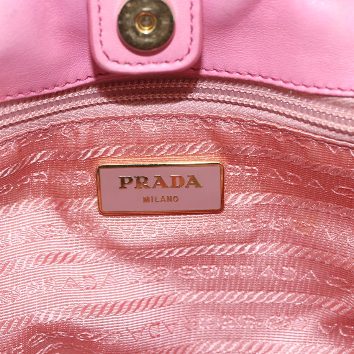 PRADA Hand Bag Nylon 2way Pink Gold Auth 156270