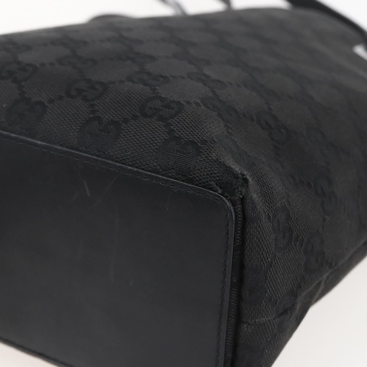 GUCCI GG Canvas Tote Bag Black Silver 31244 Auth 156271