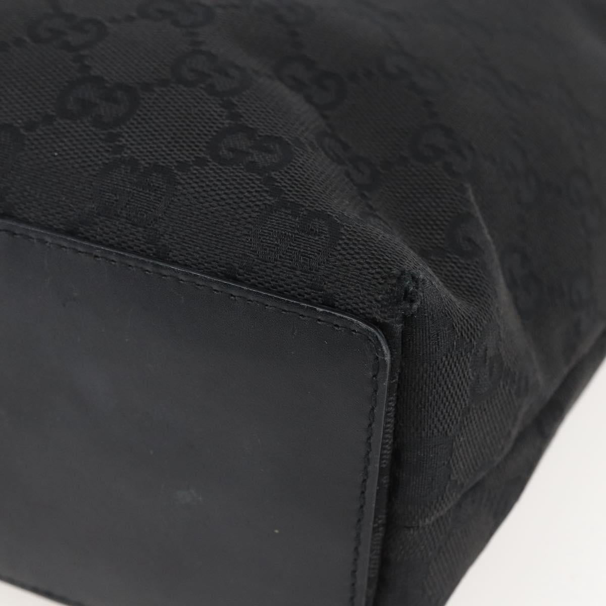 GUCCI GG Canvas Tote Bag Black Silver 31244 Auth 156271