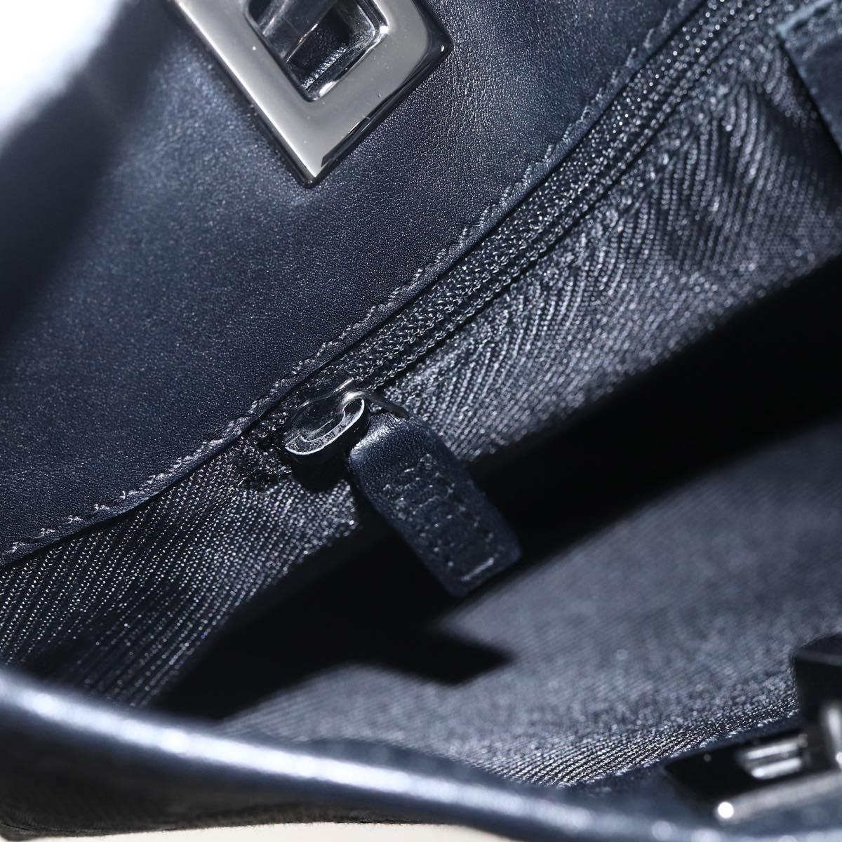 GUCCI GG Canvas Tote Bag Black Silver 31244 Auth 156271