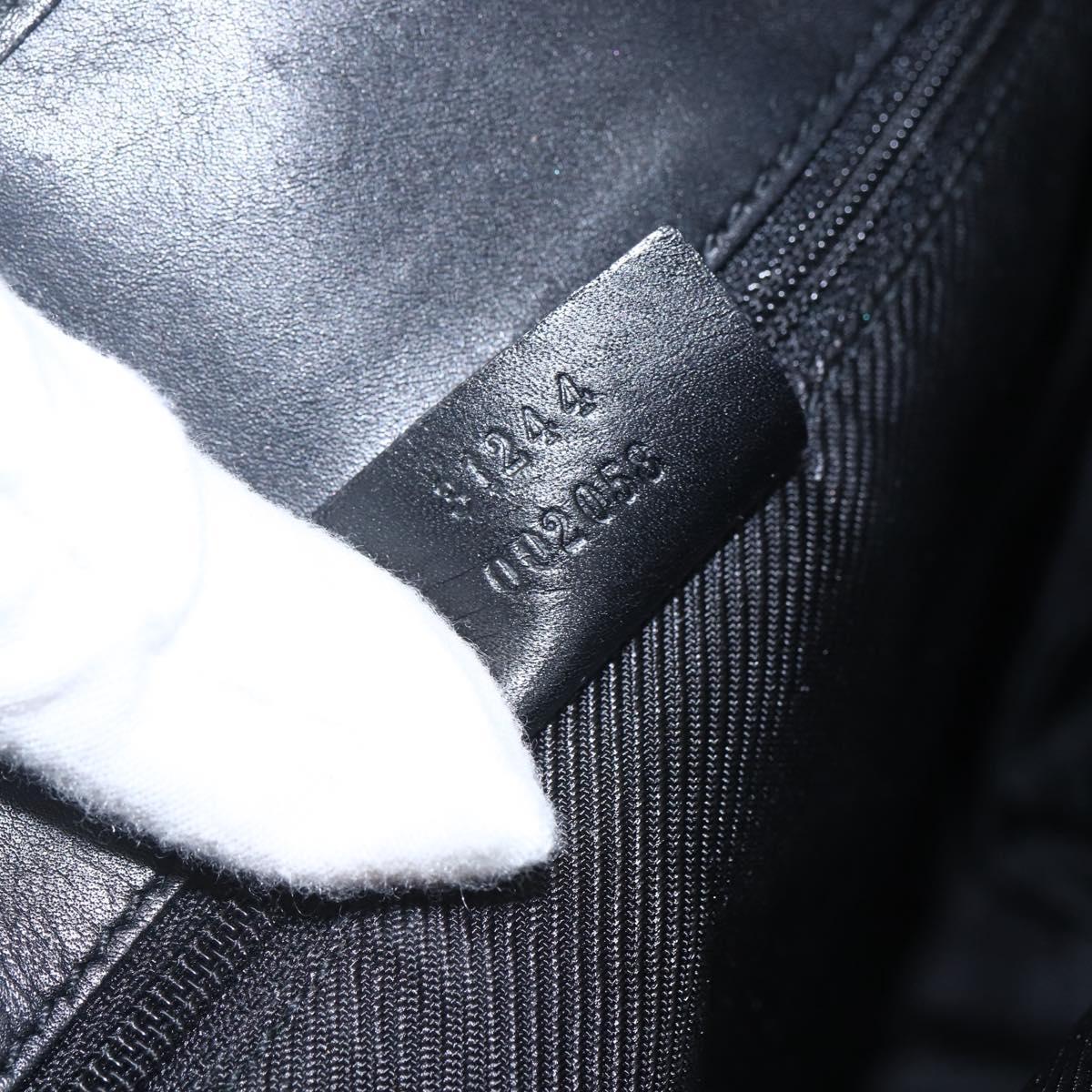 GUCCI GG Canvas Tote Bag Black Silver 31244 Auth 156271