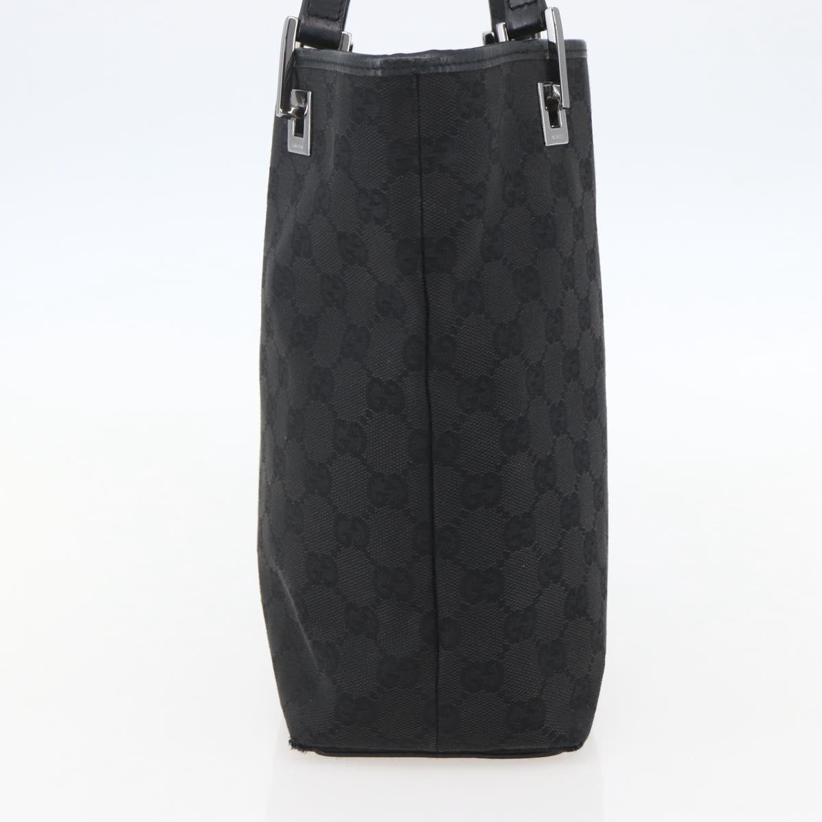 GUCCI GG Canvas Tote Bag Black Silver 31244 Auth 156271