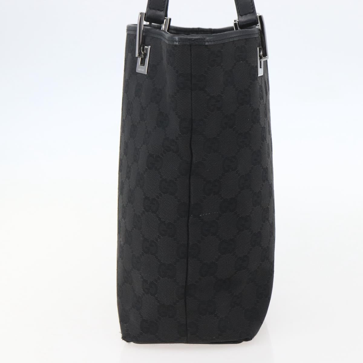 GUCCI GG Canvas Tote Bag Black Silver 31244 Auth 156271