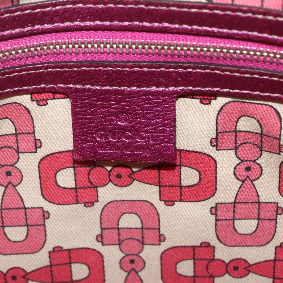 GUCCI GG Canvas Shoulder Bag Beige Pink gold 144388 Auth 156272