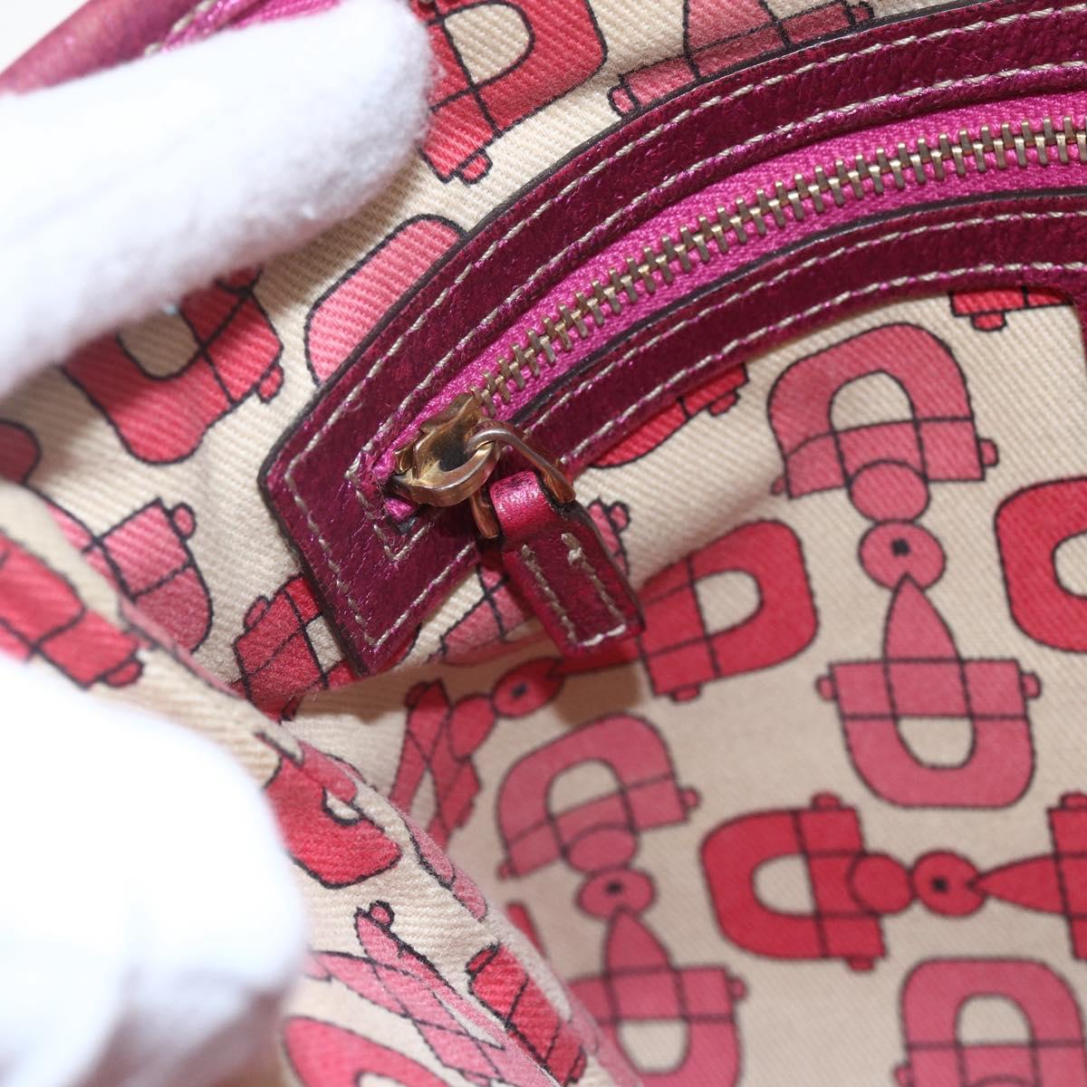 GUCCI GG Canvas Shoulder Bag Beige Pink gold 144388 Auth 156272