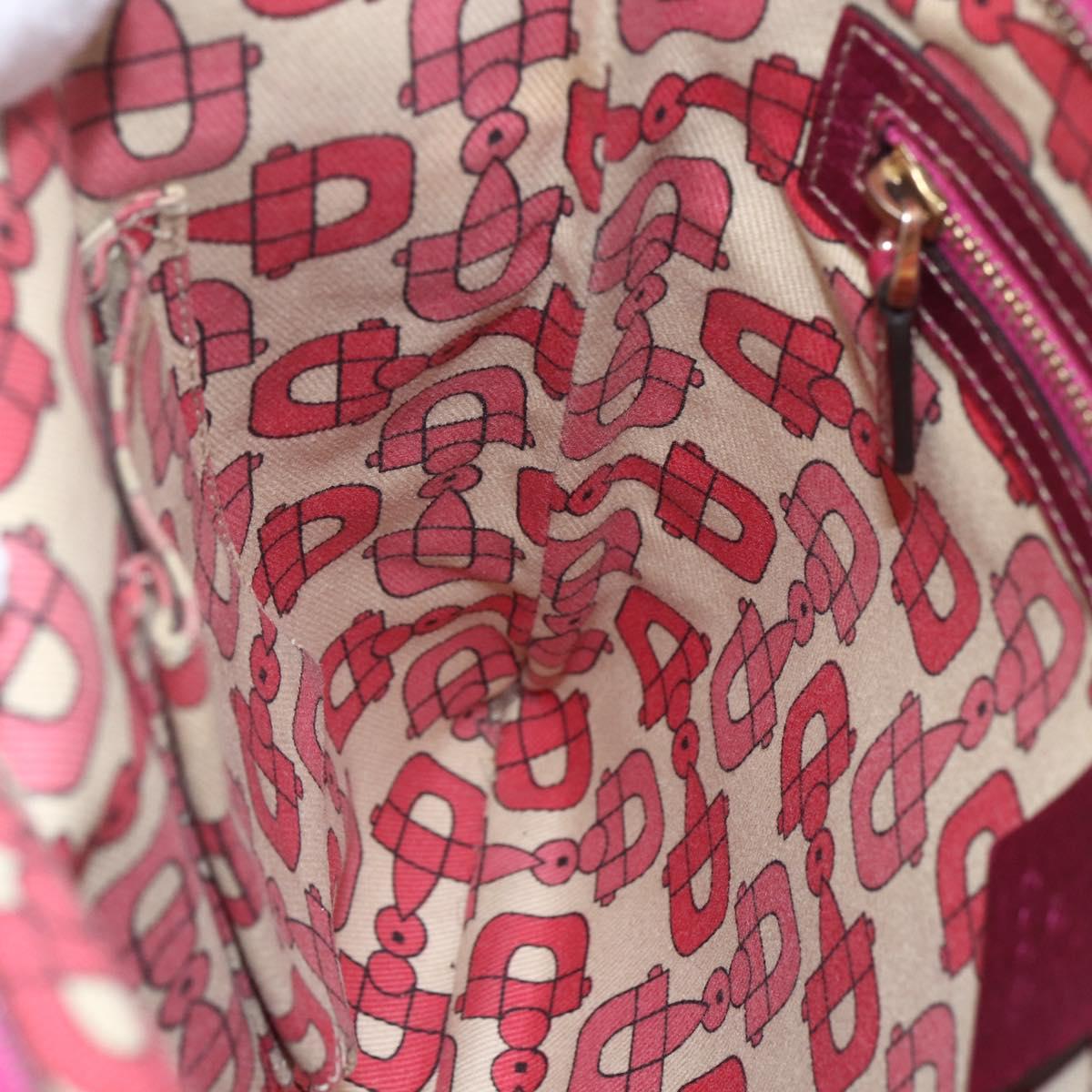 GUCCI GG Canvas Shoulder Bag Beige Pink gold 144388 Auth 156272