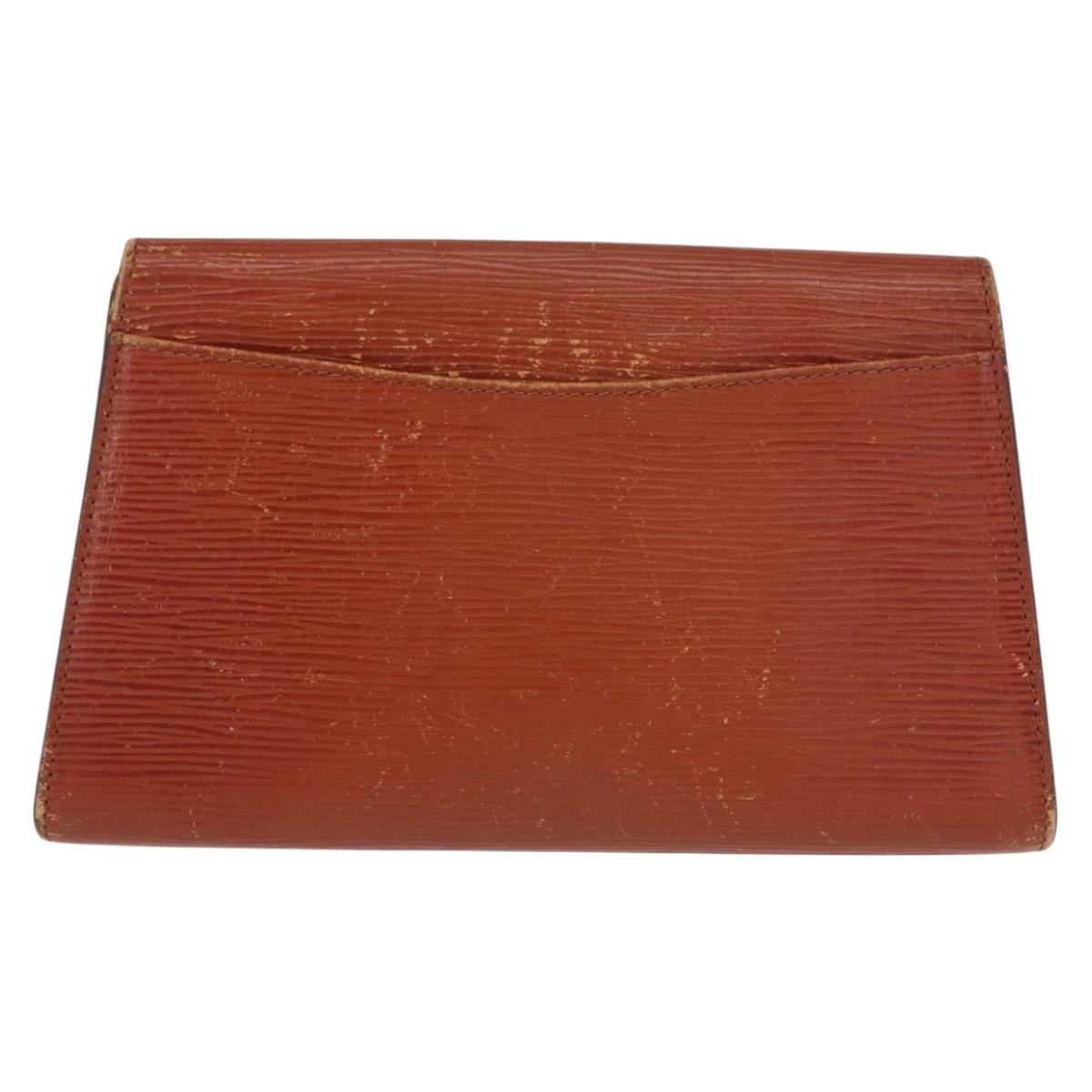 LOUIS VUITTON Epi Art Deco Clutch Bag Brown M52633 LV Auth 156274