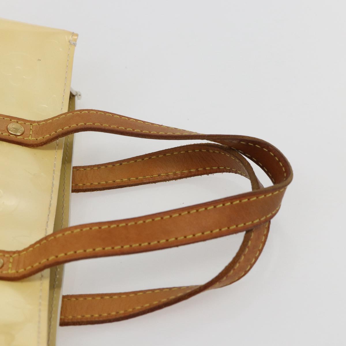 LOUIS VUITTON Monogram Vernis Reade PM Hand Bag Perle M91336 LV Auth 156275