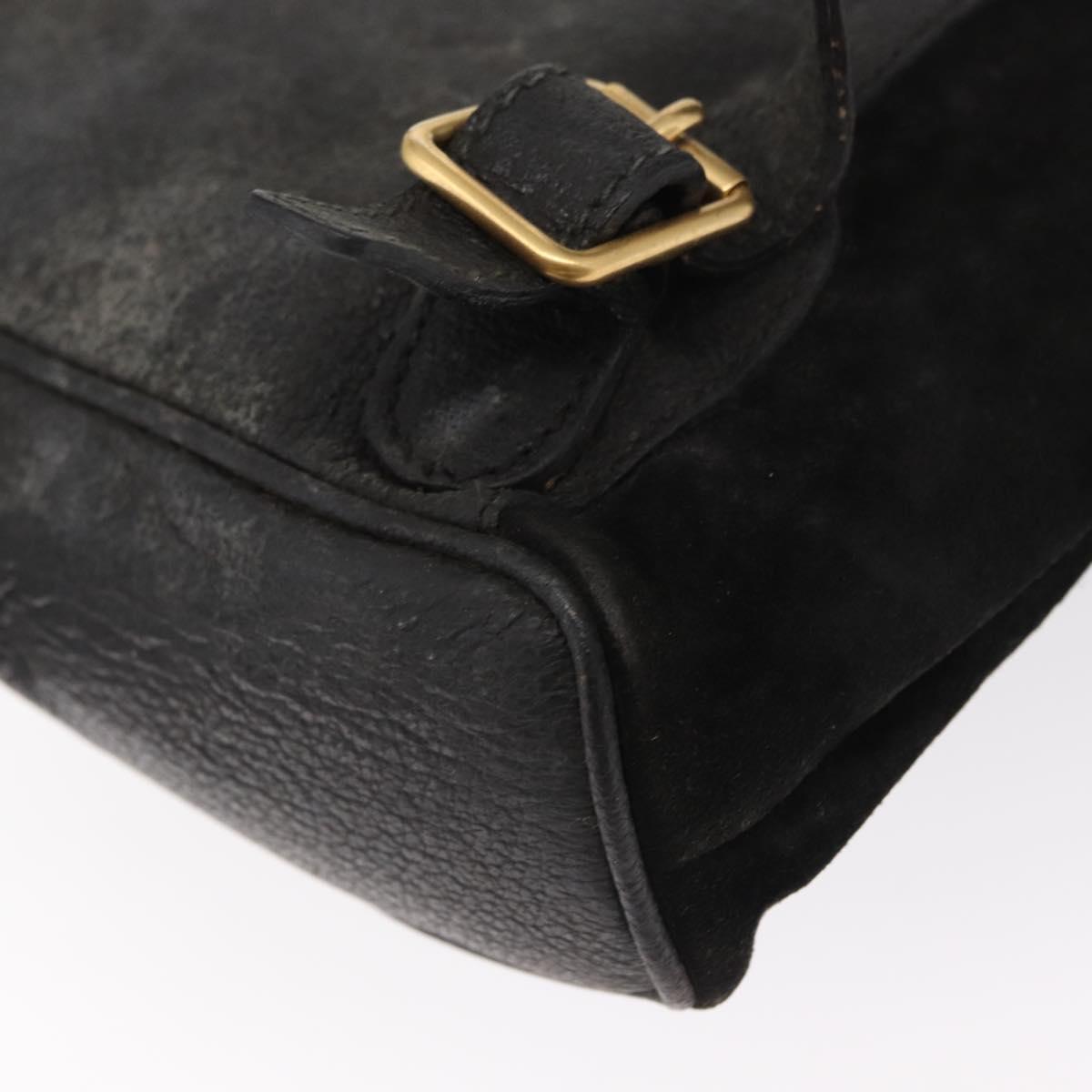 GUCCI Bamboo Backpack Leather Black Gold 003 2058 0030 Auth 156278