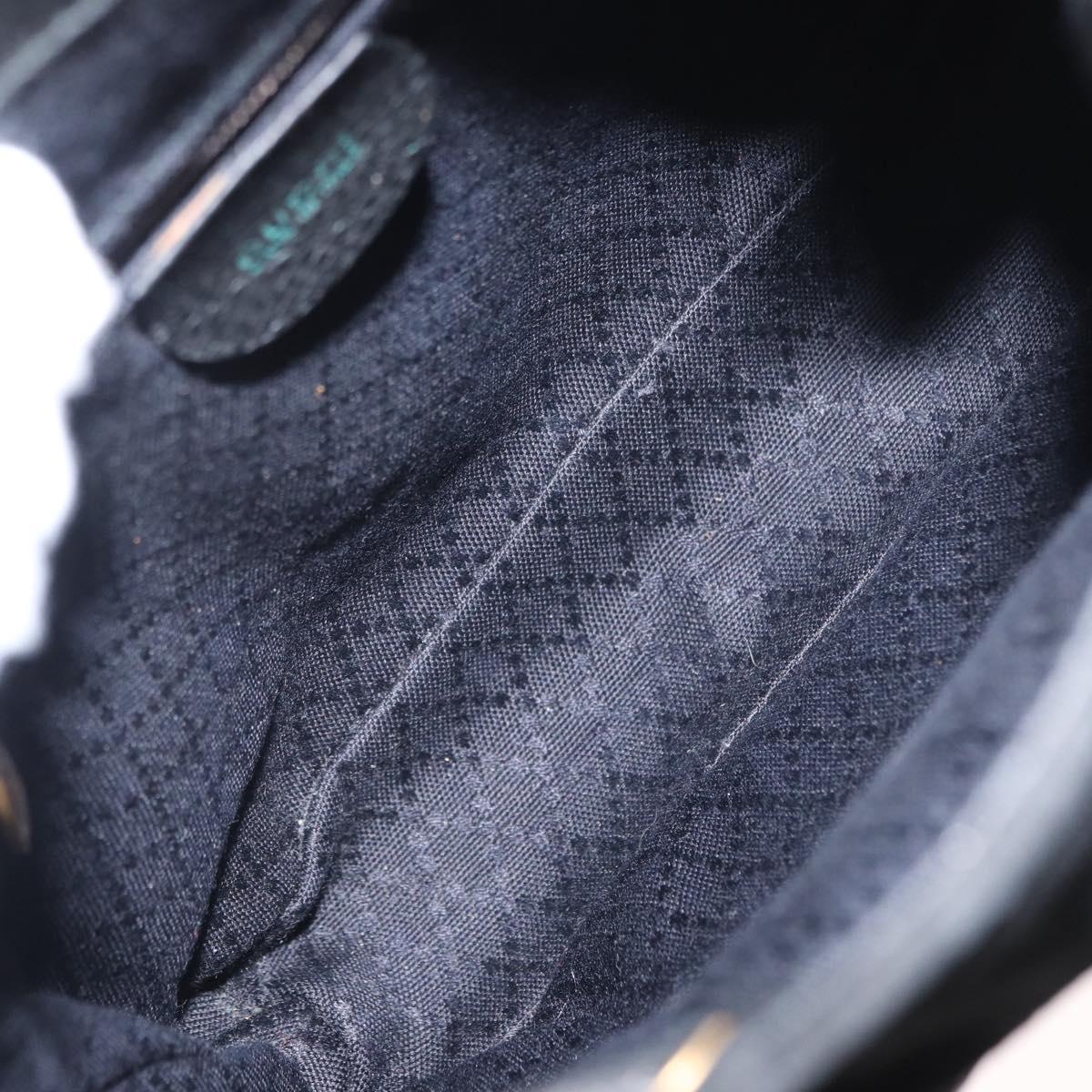 GUCCI Bamboo Backpack Leather Black Gold 003 2058 0030 Auth 156278