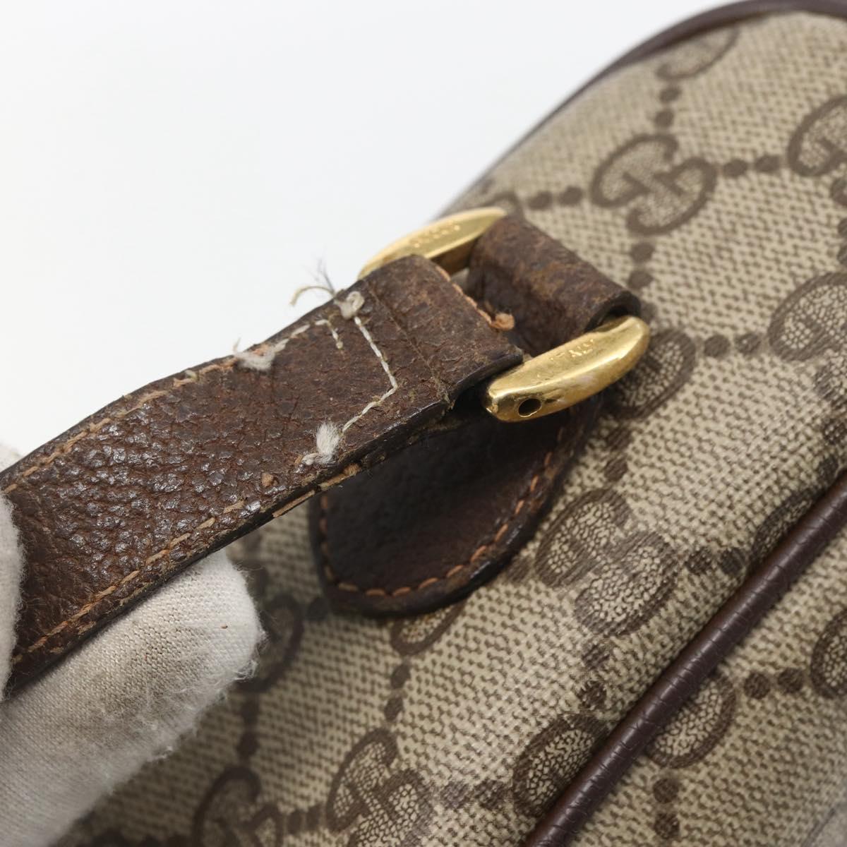 GUCCI GG Supreme Web Sherry Line Bag PVC Beige Gold 89 02 077 Auth 156279