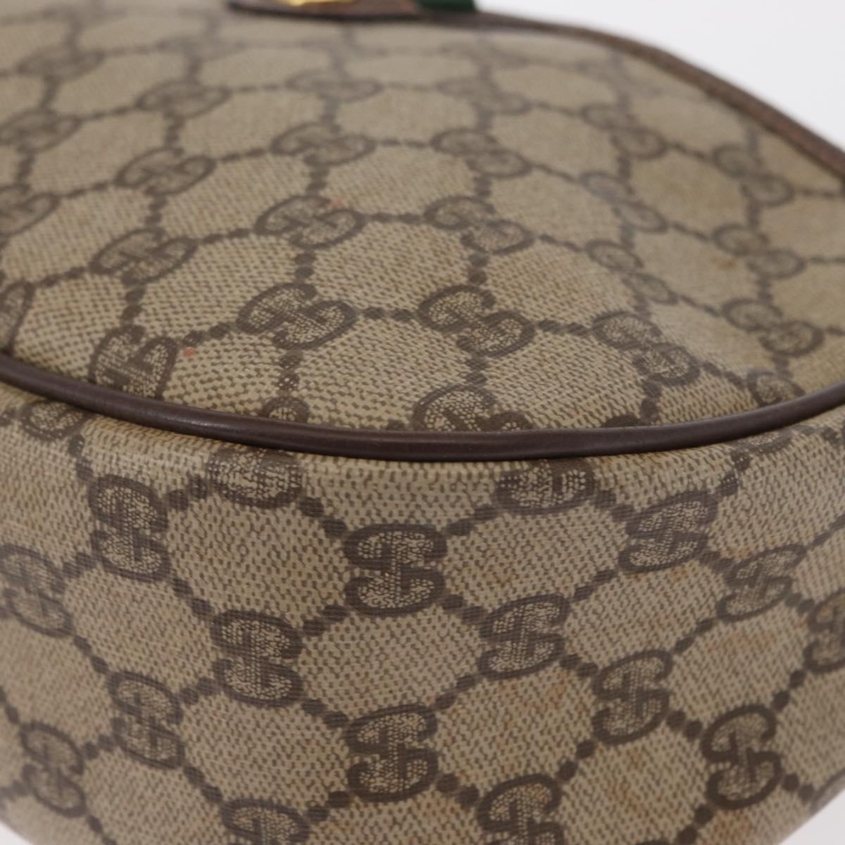 GUCCI GG Supreme Web Sherry Line Bag PVC Beige Gold 89 02 077 Auth 156280