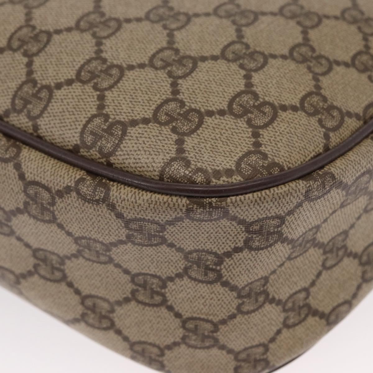 GUCCI GG Supreme Web Sherry Line Bag PVC Beige Gold 89 02 077 Auth 156280