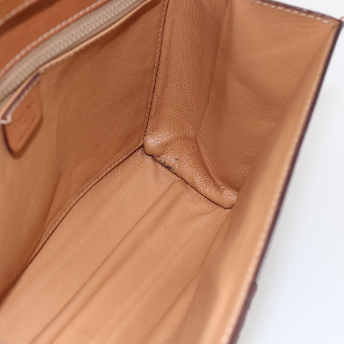 CELINE Macadam Canvas Shoulder Bag PVC Leather Brown Gold Auth 156281