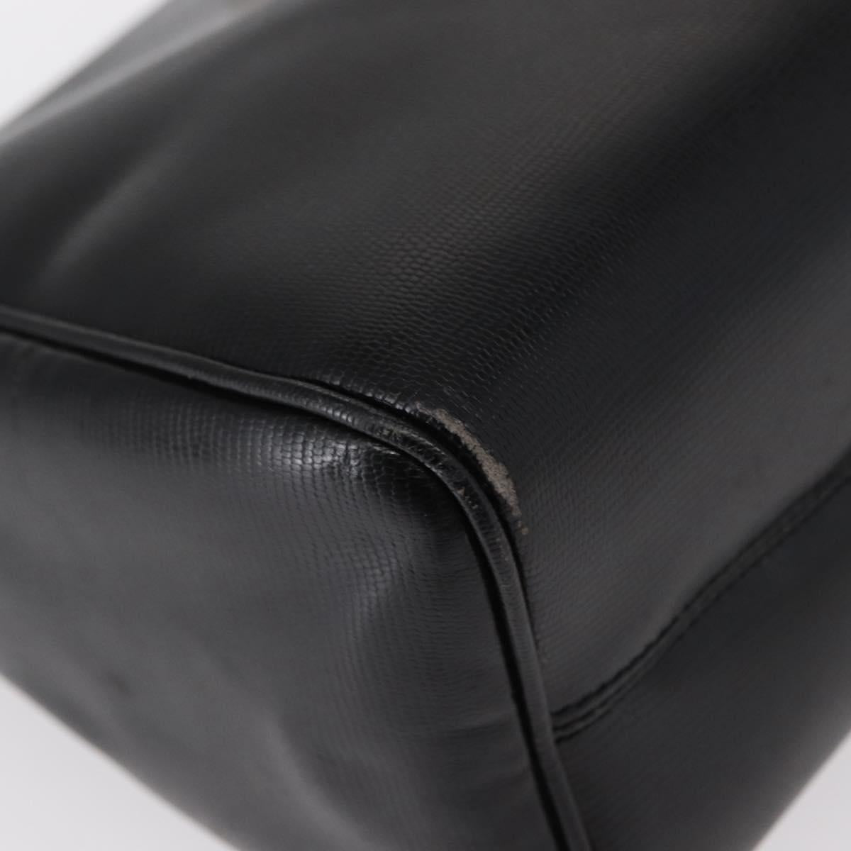 CELINE Circle Shoulder Bag Leather Black Gold Auth 156282