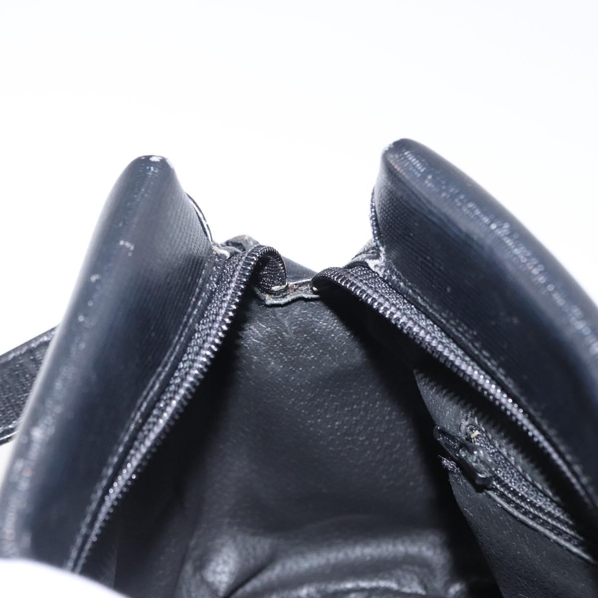 CELINE Circle Shoulder Bag Leather Black Gold Auth 156282