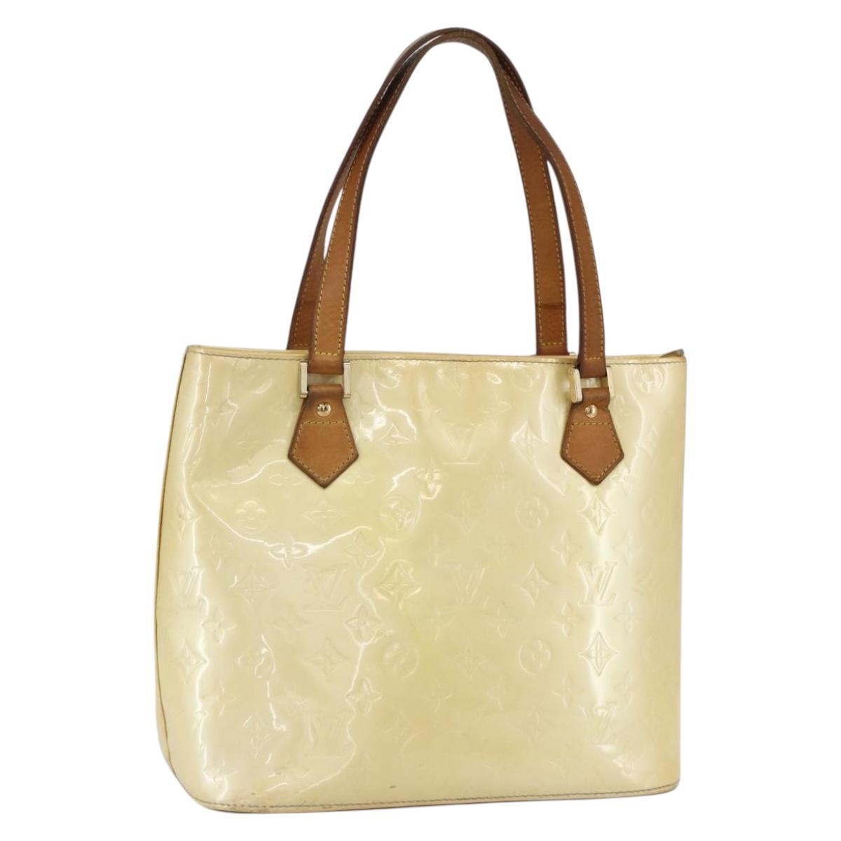 LOUIS VUITTON Monogram Vernis Houston Hand Bag Perle M91342 LV Auth 156285
