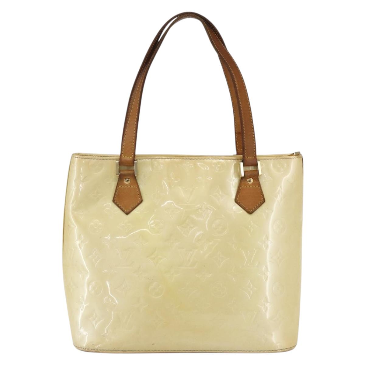 LOUIS VUITTON Monogram Vernis Houston Hand Bag Perle M91342 LV Auth 156285