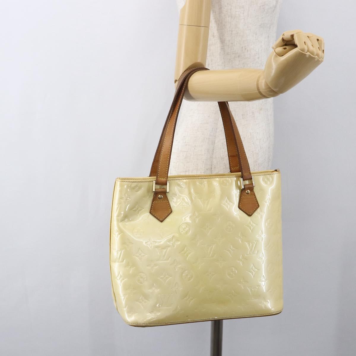 LOUIS VUITTON Monogram Vernis Houston Hand Bag Perle M91342 LV Auth 156285
