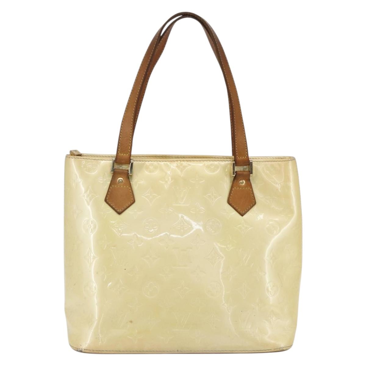 LOUIS VUITTON Monogram Vernis Houston Hand Bag Perle M91342 LV Auth 156285