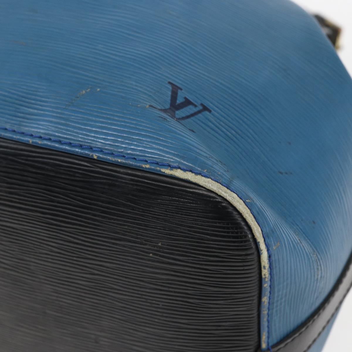LOUIS VUITTON Epi Petit Noe Bag Bicolor Black Blue M44152 LV Auth 156287